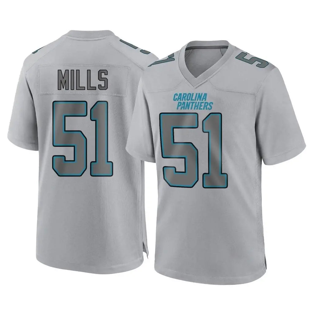 Tlead C.Panthers #51 Sam Mills Player Gray Atmosphere Fashion Game Stitched Jerseys