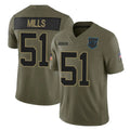 Tlead C.Panthers #51 Sam Mills Player Olive Salute to Service Limited Home Game Stitched Jerseys