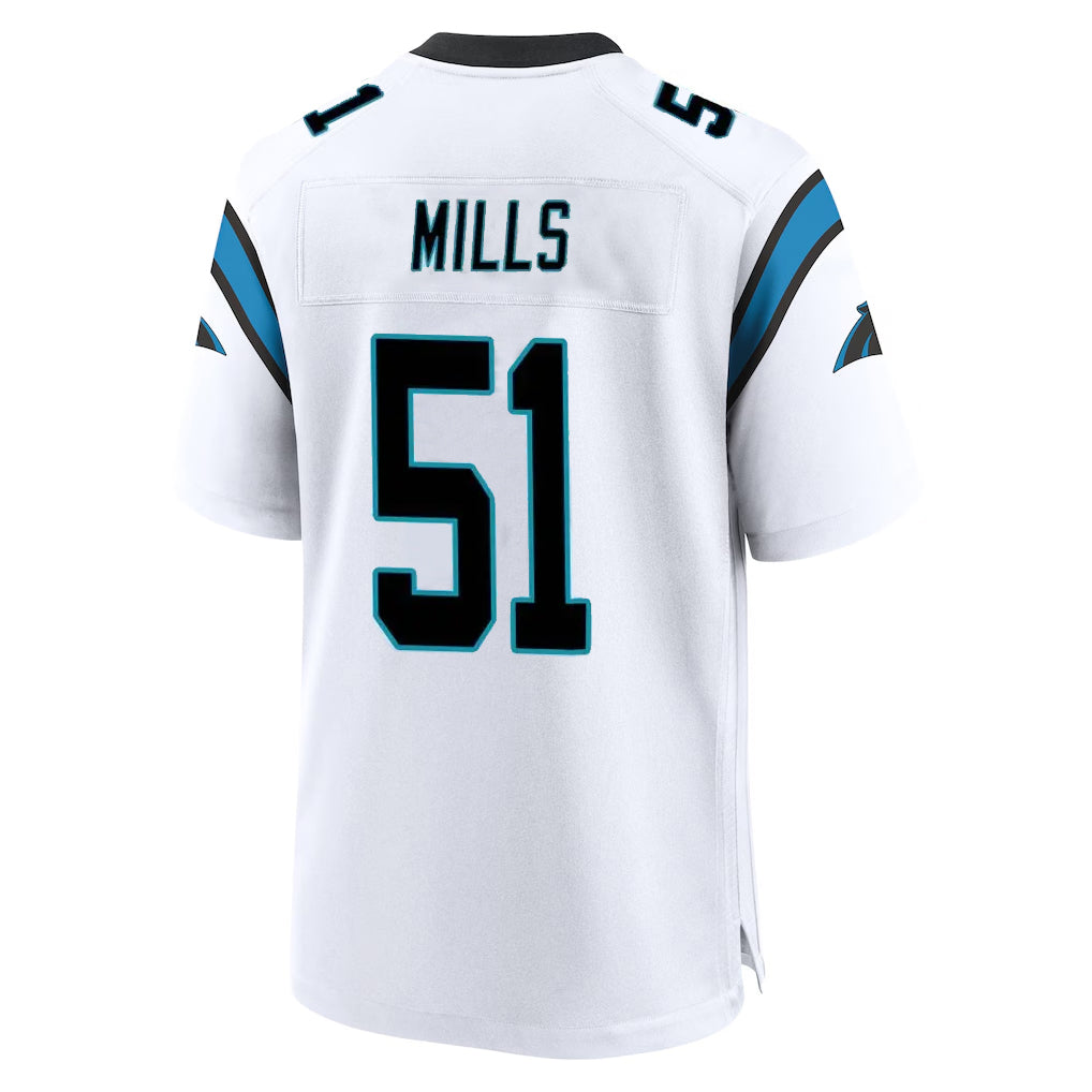 Tlead C.Panthers #51 Sam Mills Player White Home Game Stitched Jerseys