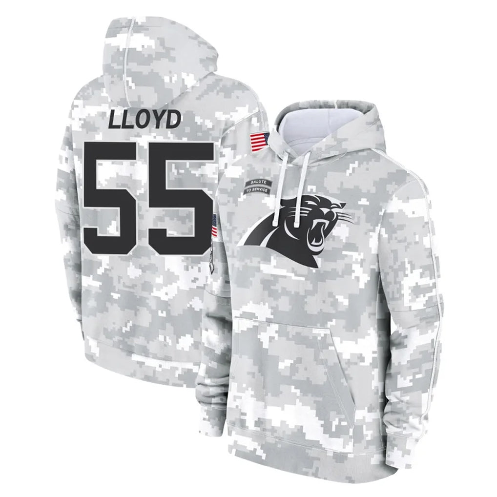 Tlead C.Panthers #55 Devin Lloyd Player Arctic Camo Salute to Service Pullover Hoodies Limited Game Stitched Jerseys