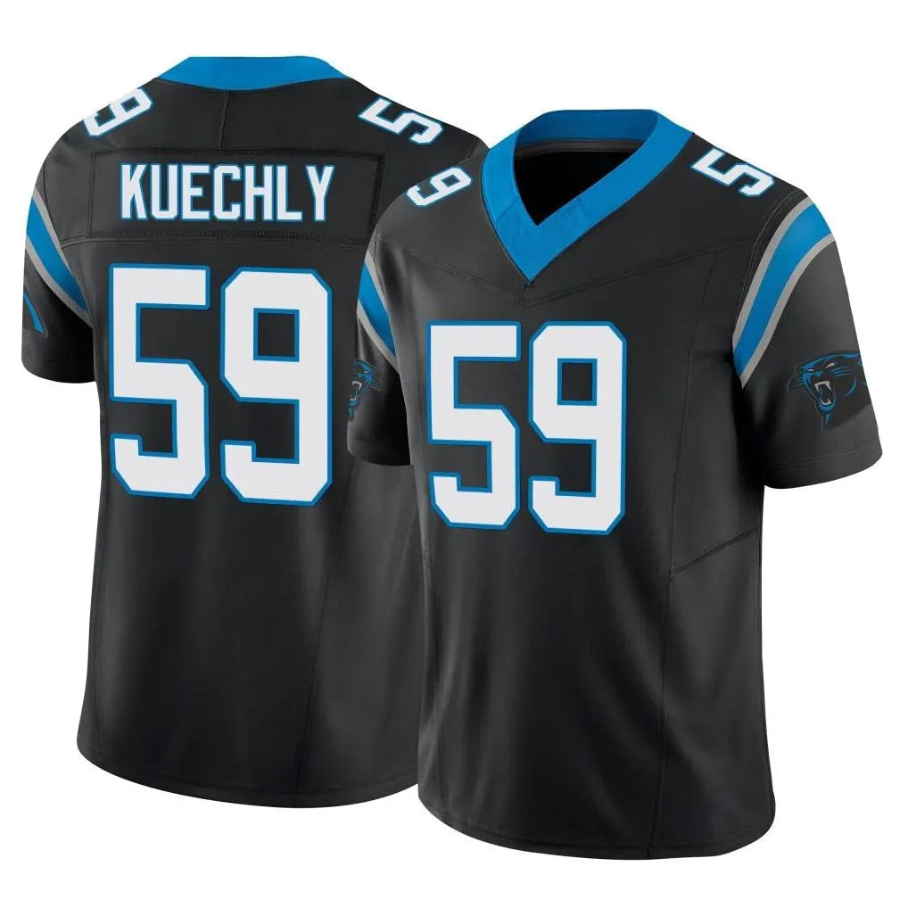 Tlead C.Panthers #59 Luke Kuechly Player Black Vapor F.U.S.E. Limited Home Game Stitched Jerseys