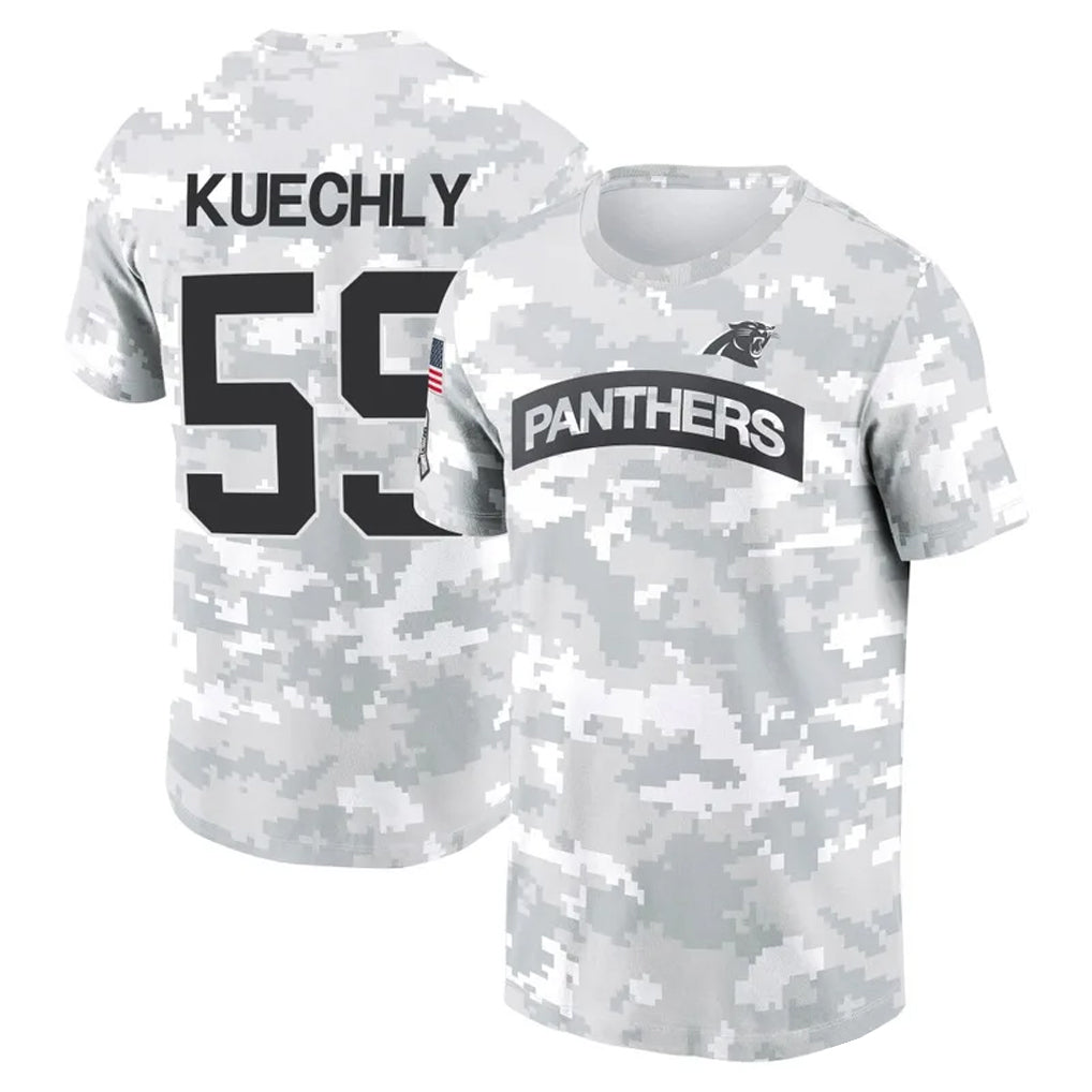 Tlead C.Panthers #59 Luke Kuechly Player Salute to Service Hoodies & T-Shirts Stitched Jerseys