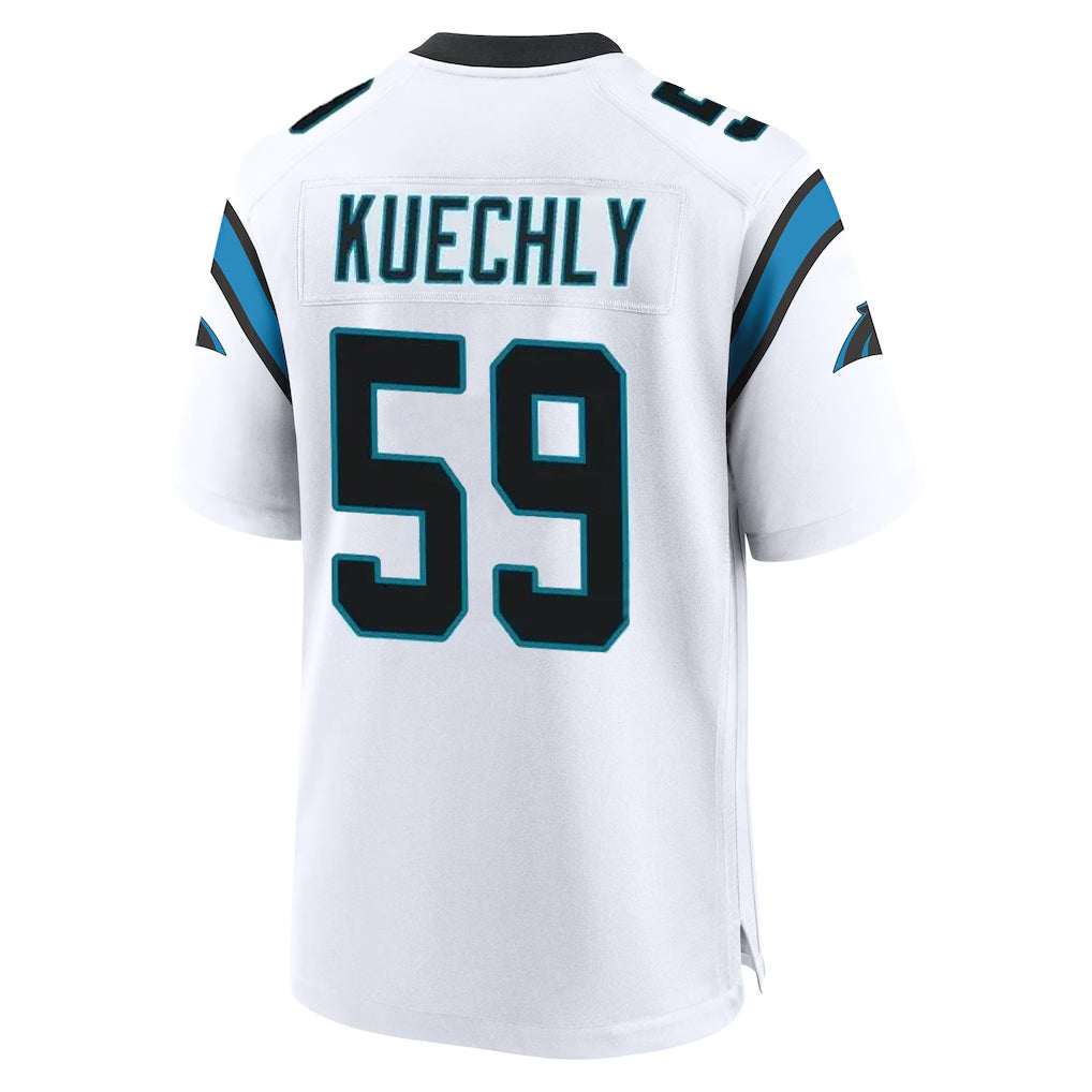 Tlead C.Panthers #59 Luke Kuechly Player White Home Game Stitched Jerseys