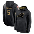 Tlead C.Panthers #5 Jaelan Phillips Player Black Salute to Service Pullover Hoodies Limited Game Stitched Jerseys