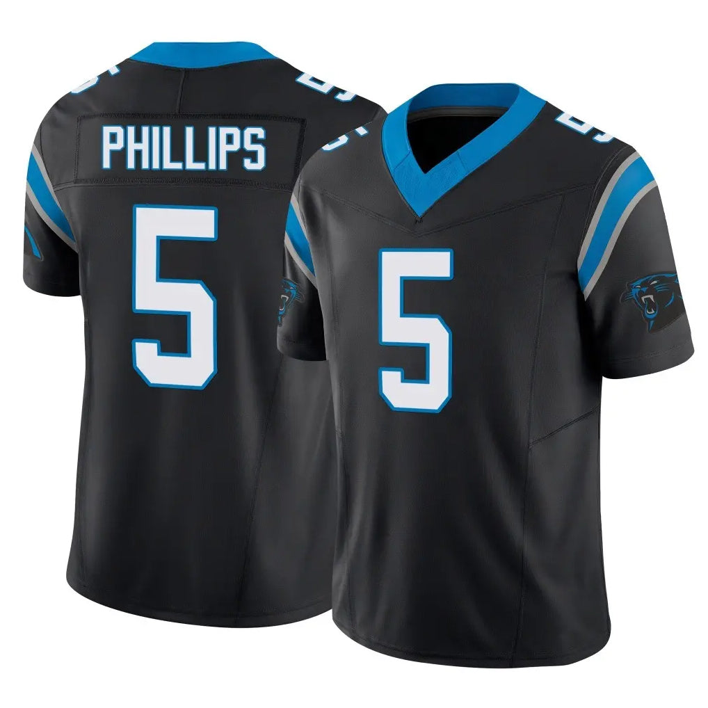 Tlead C.Panthers #5 Jaelan Phillips Player Black Vapor F.U.S.E. Limited Home Game Stitched Jerseys