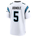 Tlead C.Panthers #5 Rico Dowdle Player White Home Game Stitched Jerseys