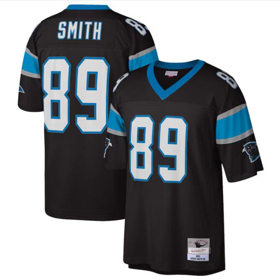 Tlead C.Panthers #89 Steve Smith Black Legacy Replica Jersey American Stitched Jerseys