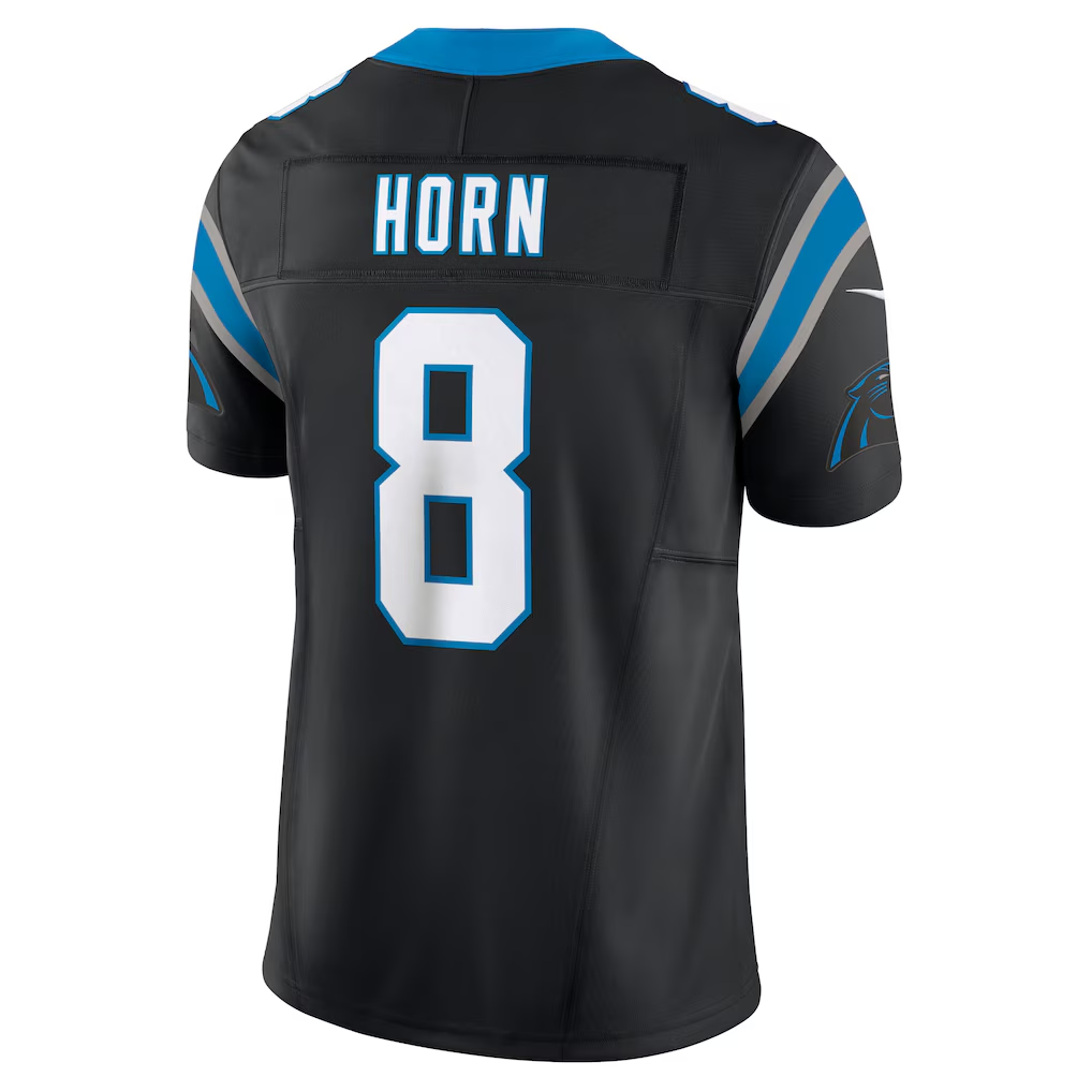 Tlead C.Panthers #8 Jaycee Horn Black Vapor F.U.S.E. Limited Stitched Jerseys