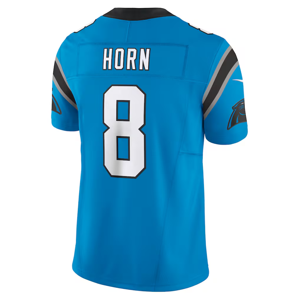 Tlead C.Panthers #8 Jaycee Horn Blue Vapor F.U.S.E. Limited Stitched Jerseys