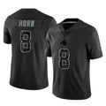 Tlead C.Panthers #8 Jaycee Horn Player Black Limited Reflective Game Stitched Jerseys