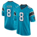 Tlead C.Panthers #8 Jaycee Horn Player Blue Game Stitched Jerseys