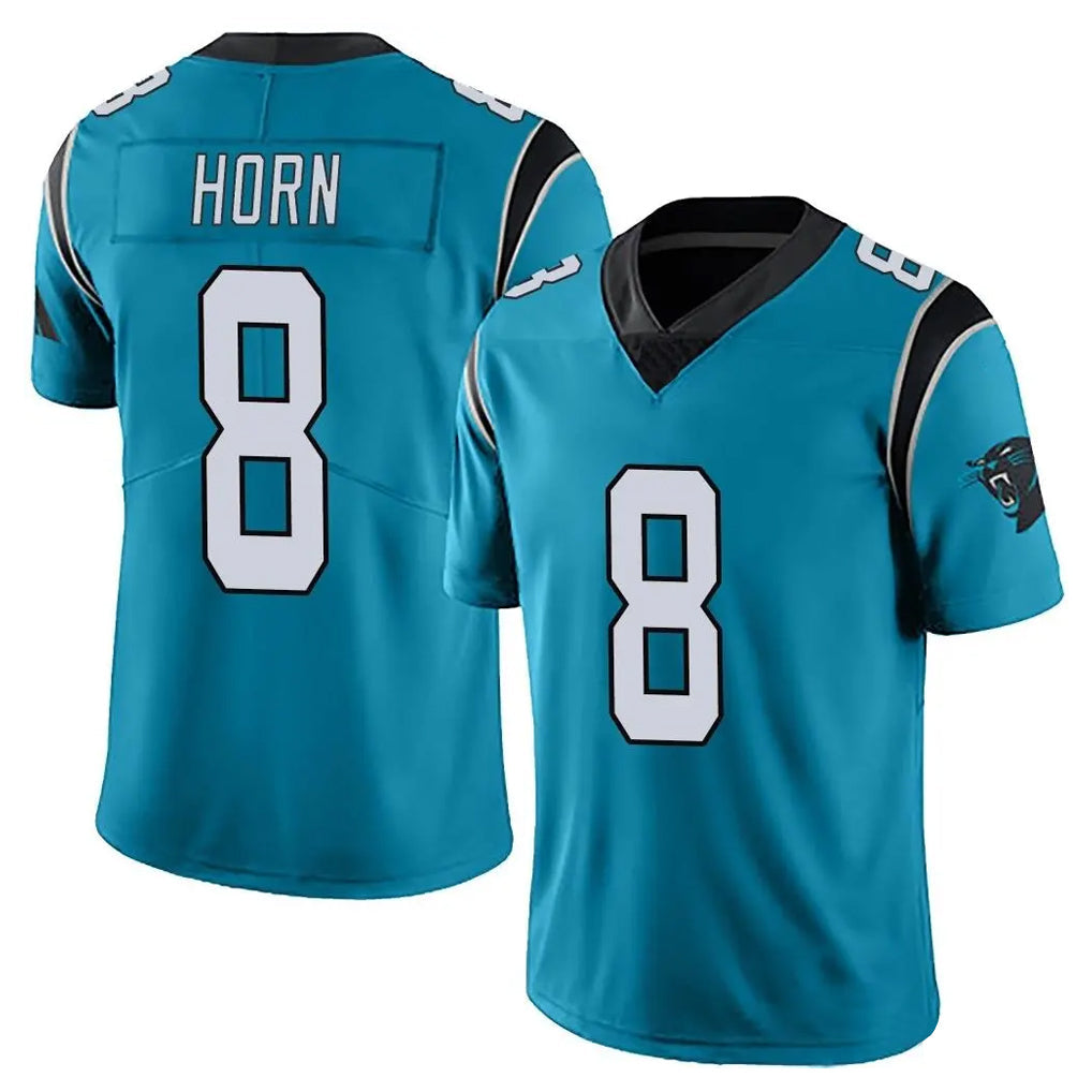 Tlead C.Panthers #8 Jaycee Horn Player Blue Vapor Untouchable Limited Game Stitched Jerseys