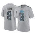 Tlead C.Panthers #8 Jaycee Horn Player Gray Atmosphere Fashion Game Stitched Jerseys