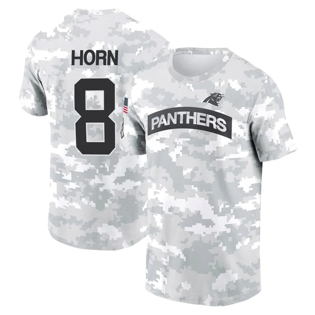 Tlead C.Panthers #8 Jaycee Horn Player Salute to Service Hoodies & T-Shirts Stitched Jerseys