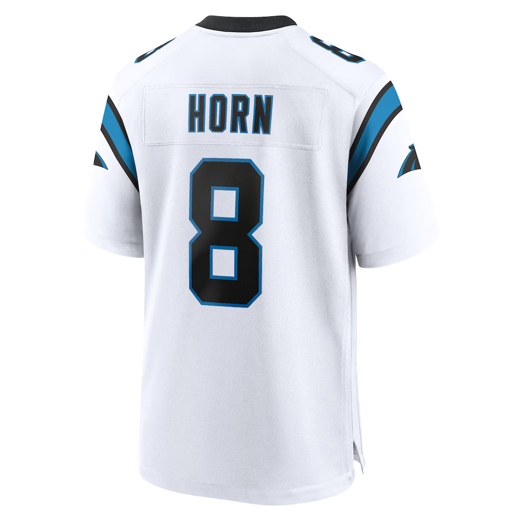 Tlead C.Panthers #8 Jaycee Horn Player White Home Game Stitched Jerseys