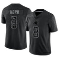 Tlead C.Panthers #8 Jaycee Horn Player Black RFLCTV Limited Stitched Jerseys