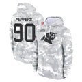 Tlead C.Panthers #90 Julius Peppers Player Arctic Camo Salute to Service Pullover Hoodies Limited Game Stitched Jerseys