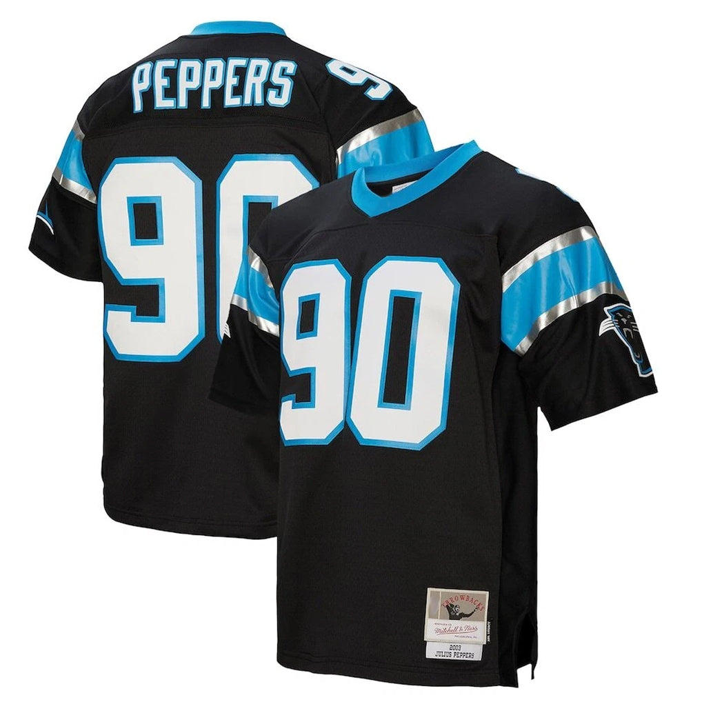 Tlead C.Panthers #90 Julius Peppers Player Black Mitchell & Ness Legacy Replica Stitched Jerseys