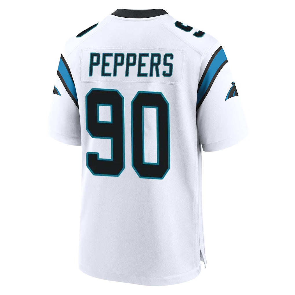 Tlead C.Panthers #90 Julius Peppers Player White Home Game Stitched Jerseys