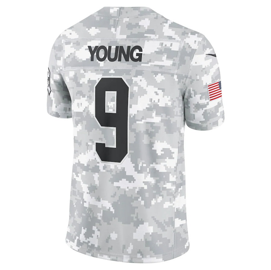 Tlead C.Panthers #9 Bryce Young Arctic Camo 2024 Salute to Service Limited Stitched Jerseys