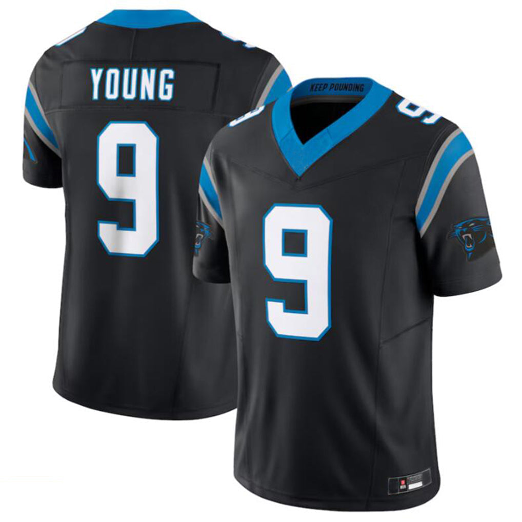 Tlead C.Panthers #9 Bryce Young Black Vapor F.U.S.E. Limited Home Game Stitched Jerseys