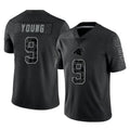 Tlead C.Panthers #9 Bryce Young Player Black Limited Reflective Game Stitched Jerseys