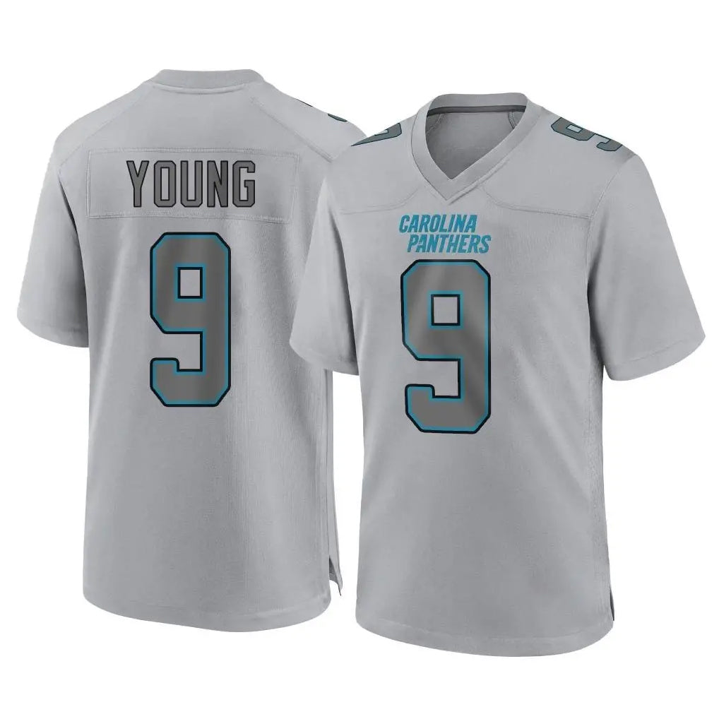 Tlead C.Panthers #9 Bryce Young Player Gray Atmosphere Fashion Game Stitched Jerseys