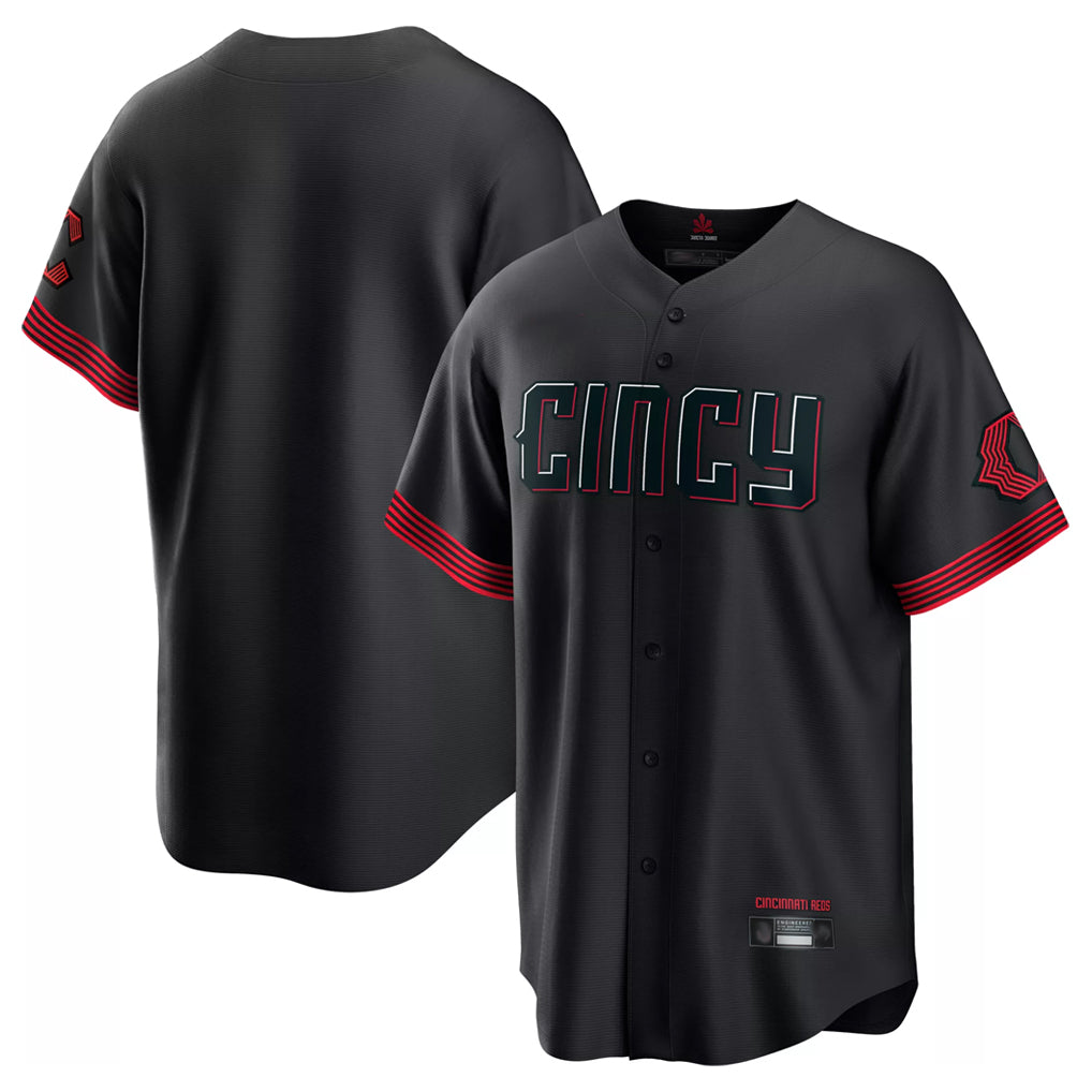 Tlead C.Reds Black City Connect Home Game Blank Player Stitched Jerseys