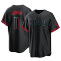 Tlead C.Reds #11 Barry Larkin Player Black City Connect Home Game Stitched Jerseys