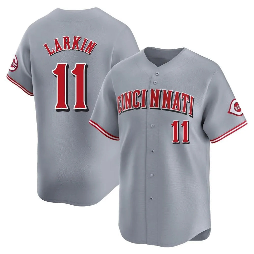 Tlead C.Reds #11 Barry Larkin Player Gray Home Limited Stitched Jerseys