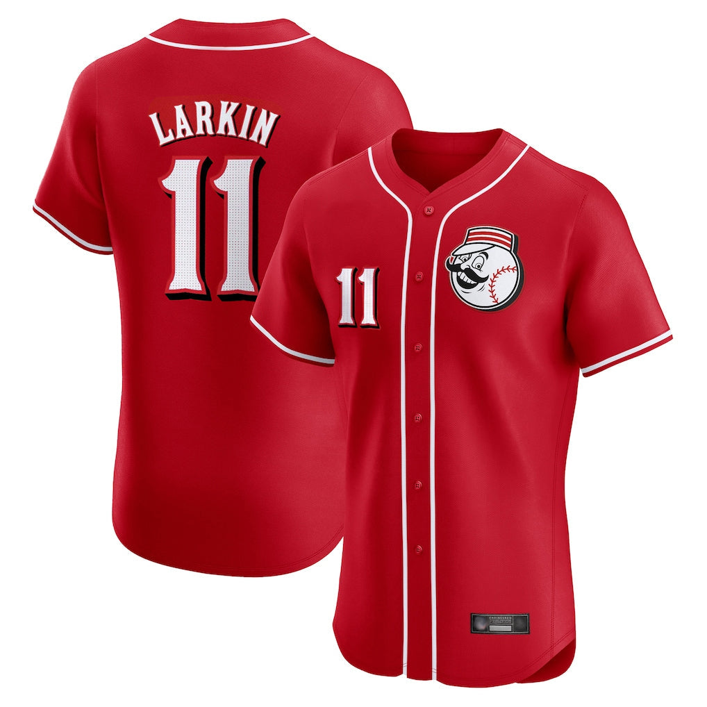 Tlead C.Reds #11 Barry Larkin Player Red Limited Elite Home Game Stitched Jerseys