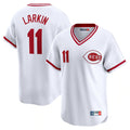 Tlead C.Reds #11 Barry Larkin Player White Cooperstown Collection Limited T-shirt Home Stitched Jerseys
