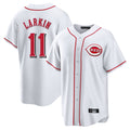 Tlead C.Reds #11 Barry Larkin Player White Game Home Stitched Jerseys