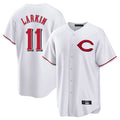 Tlead C.Reds #11 Barry Larkin Player White Home Game Stitched Jerseys