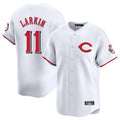Tlead C.Reds #11 Barry Larkin Player White Limited Home Stitched Jerseys