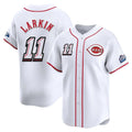 Tlead C.Reds #11 Barry Larkin Player White Speedway Classic Home Limited Stitched Jerseys