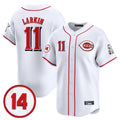 Tlead C.Reds #11 Barry Larkin Player White Vapor Premier Limited Home Stitched Jerseys