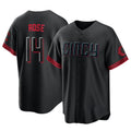 Tlead C.Reds #14 Pete Rose Player Black City Connect Home Game Stitched Jerseys