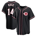 Tlead C.Reds #14 Pete Rose Player Black Fashion Out Home Game Stitched Jerseys