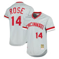 Tlead C.Reds #14 Pete Rose Player Mitchell & Ness Gray Throwback Cooperstown Mesh T-shirt Game Stitched Jerseys