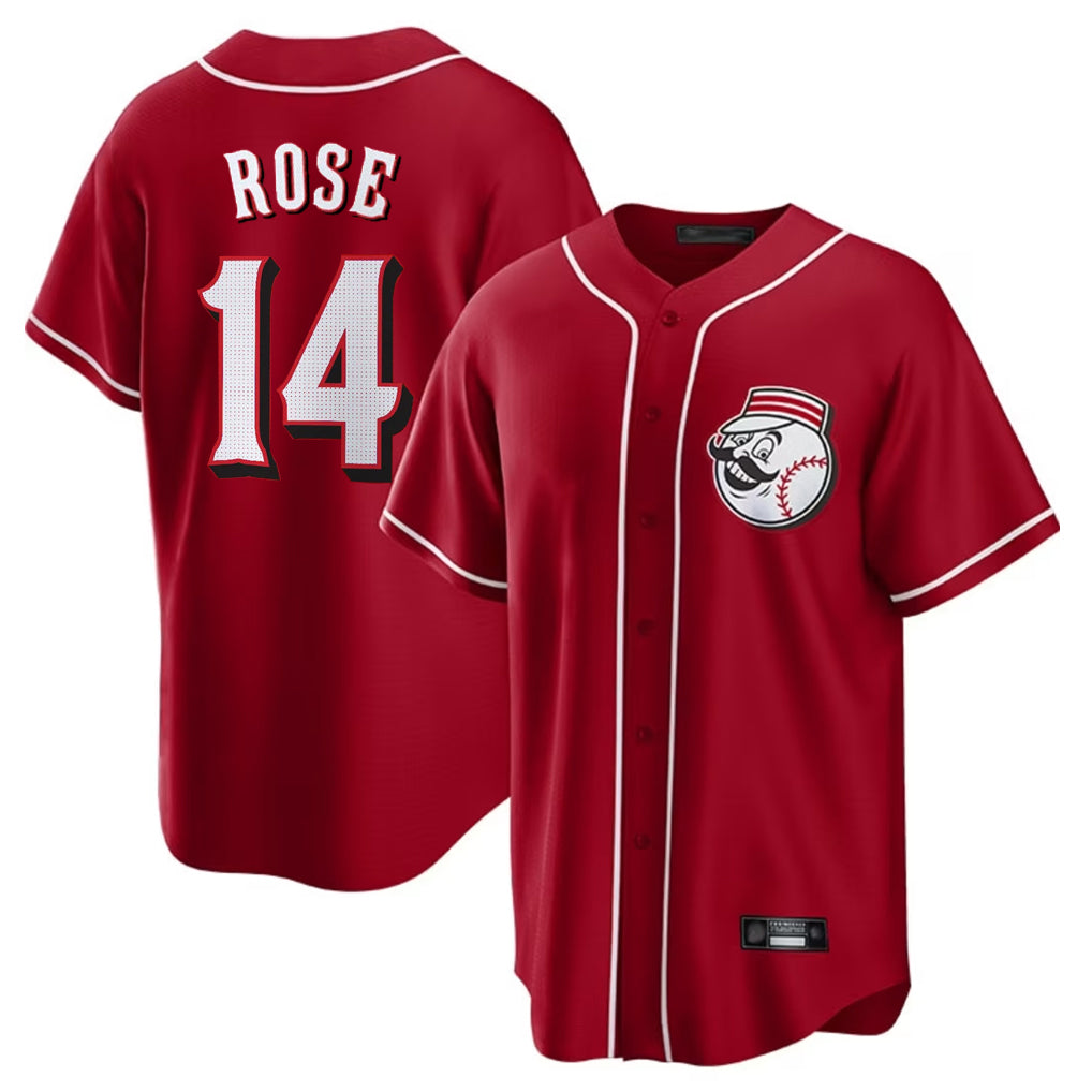 Tlead C.Reds #14 Pete Rose Player Red Home Game Stitched Jerseys