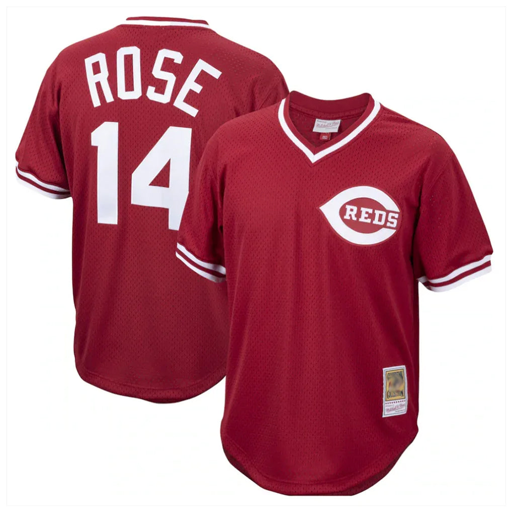 Tlead C.Reds #14 Pete Rose Player Red Throwback Cooperstown Collection Limited T-shirt Stitched Jerseys