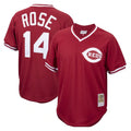 Tlead C.Reds #14 Pete Rose Player Red Throwback Cooperstown Collection Limited T-shirt Stitched Jerseys