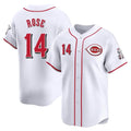 Tlead C.Reds #14 Pete Rose Player White Home Limited Stitched Jerseys