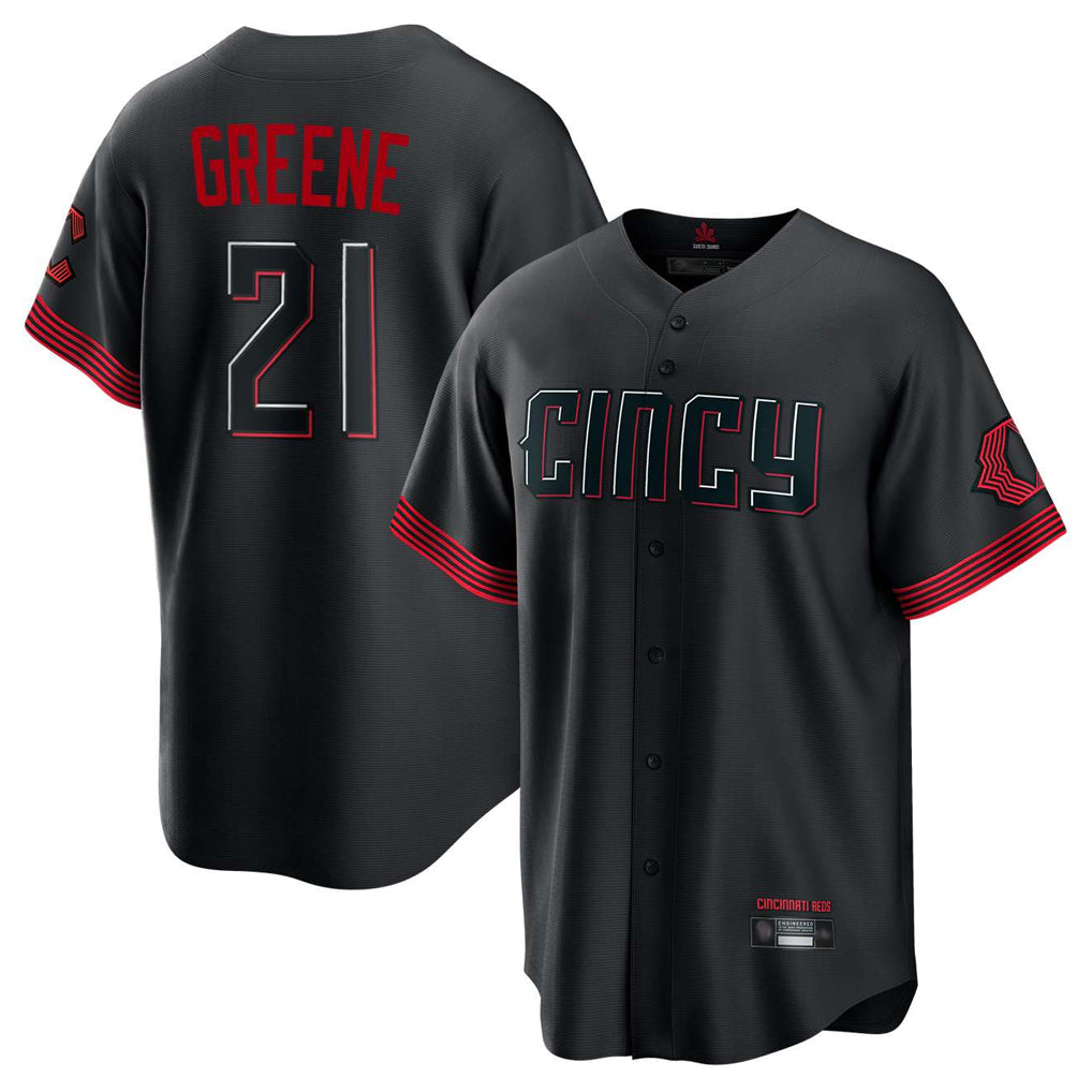 Tlead C.Reds #21 Hunter Greene Player Black City Connect Home Game Stitched Jerseys