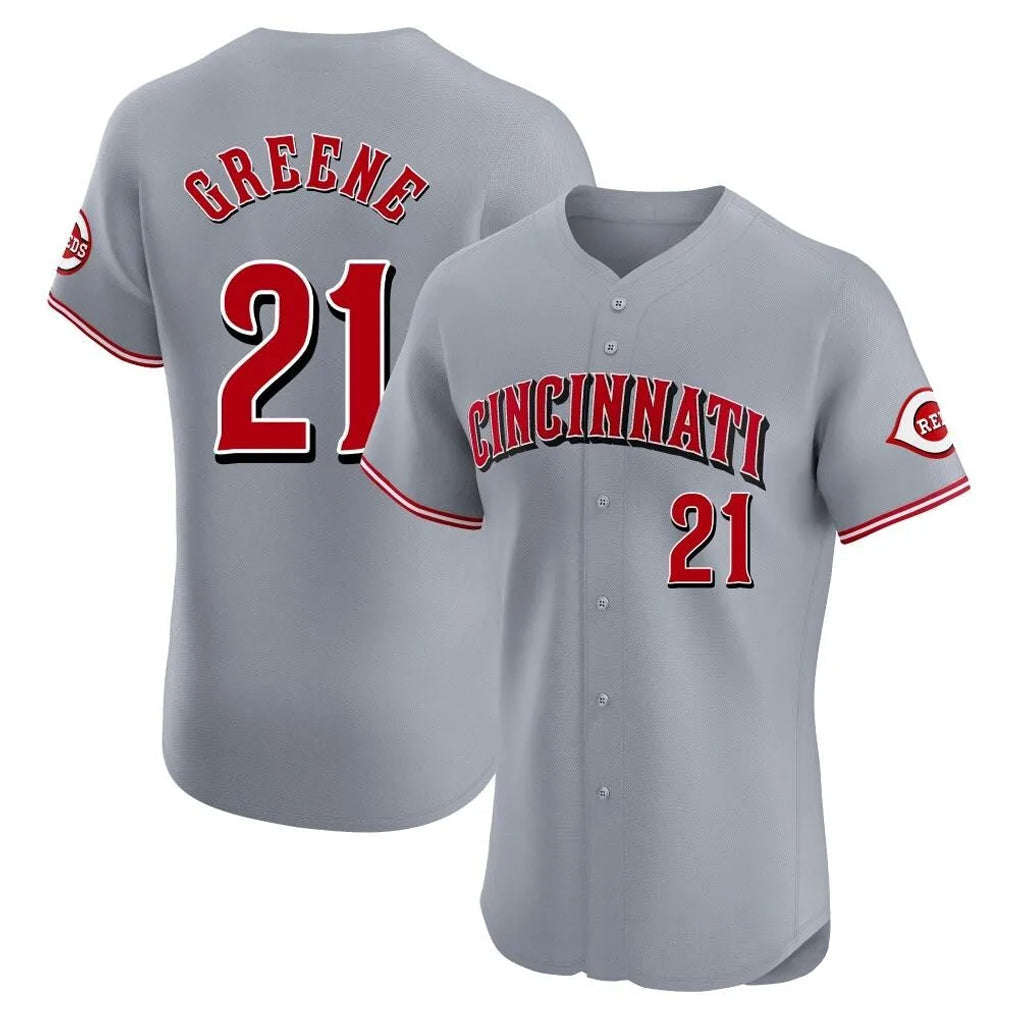 Tlead C.Reds #21 Hunter Greene Player Gray Limited Elite Home Stitched Jerseys