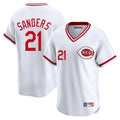 Tlead C.Reds #21 Hunter Greene Player White Cooperstown Collection Limited T-shirt Home Stitched Jerseys
