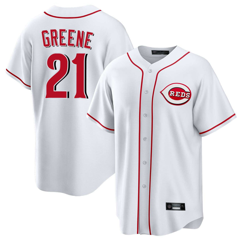 Tlead C.Reds #21 Hunter Greene Player White Game Home Stitched Jerseys