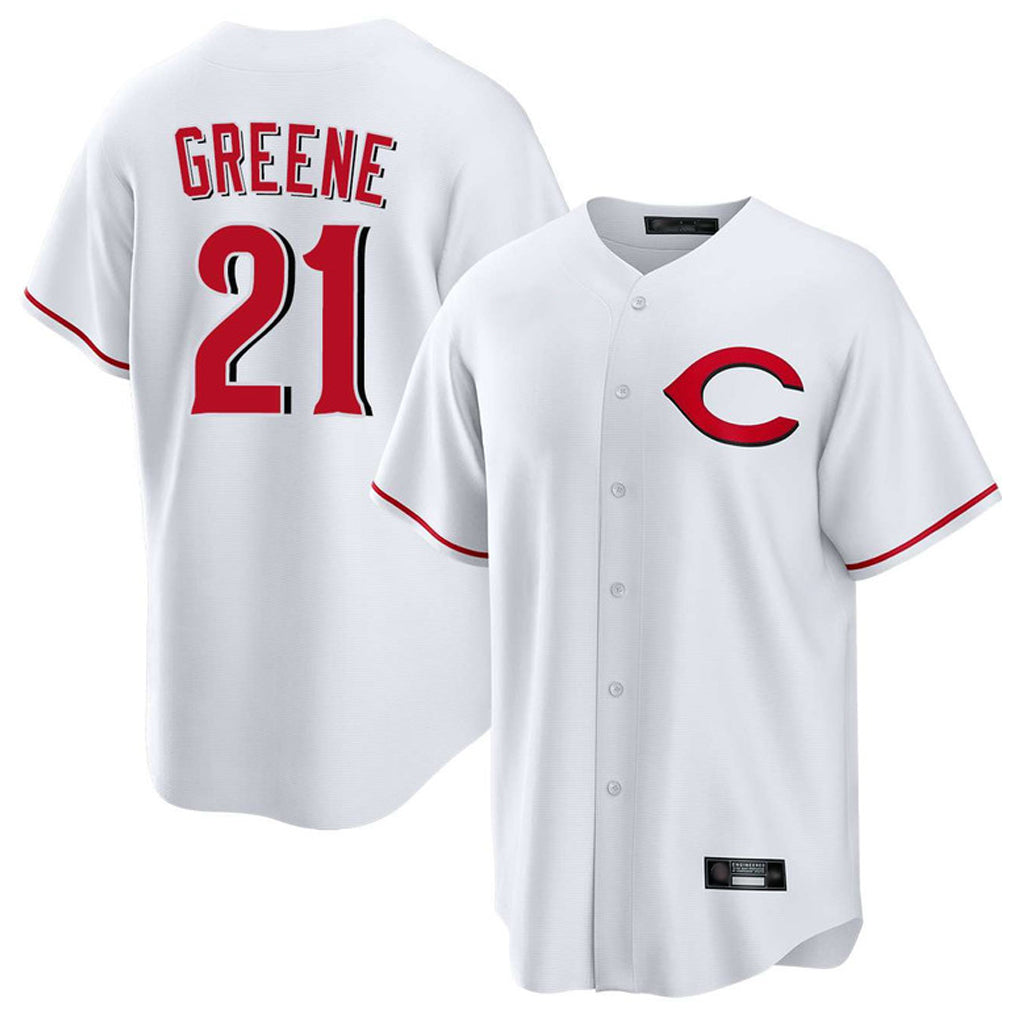 Tlead C.Reds #21 Hunter Greene Player White Home Game Stitched Jerseys