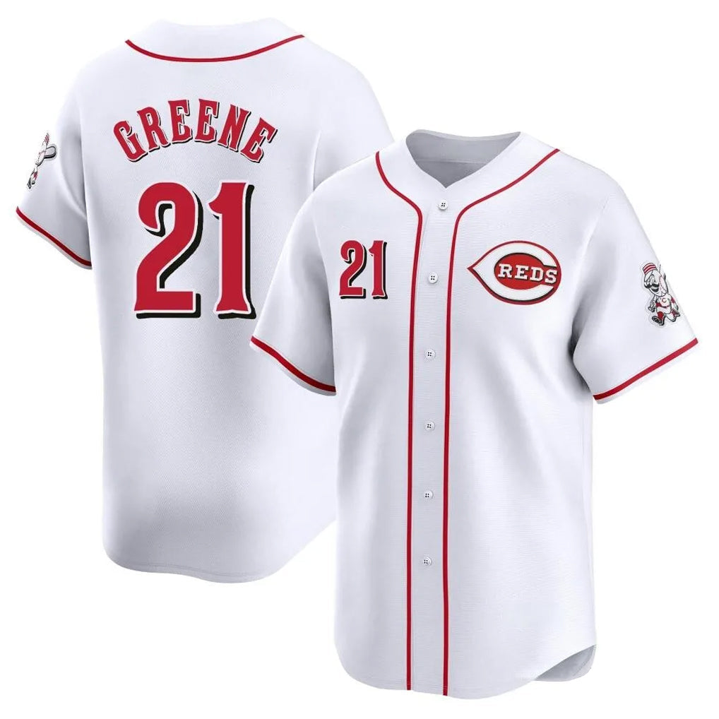 Tlead C.Reds #21 Hunter Greene Player White Home Limited Stitched Jerseys